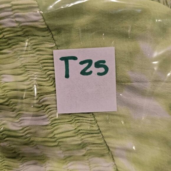 Faithfull The Brand Mini Dress Women's Size 6 Green White Tie Dye Long Sleeve - Picture 14 of 14